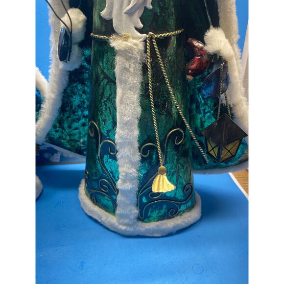 20 inch Vinatge Metal Christmas Figurine Decor Set of 2 Father Time Santa - Picture 5 of 13